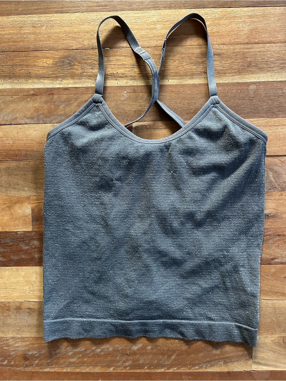 Joy Lab Metallic Gray Knit Crossback Tank Bra Top M